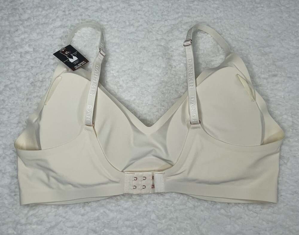 New Danskin Gel Bonded Lounge Bra Removable Pads No-Show Beige XL(36D-40B) NWT - Picture 5 of 16